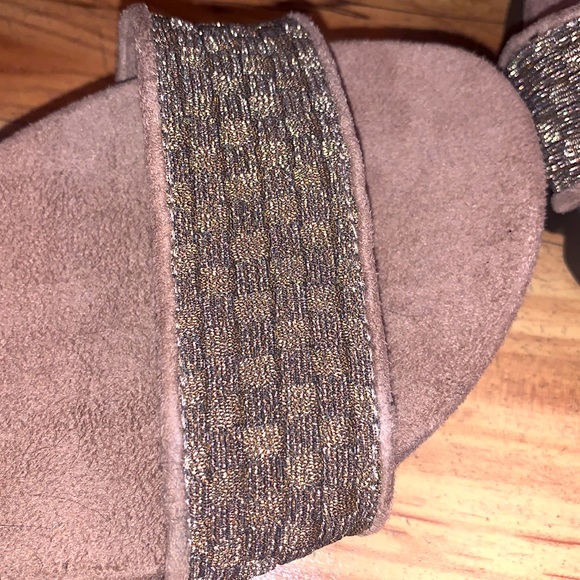 Zee Alexis Fran 40 bronze metallic elastic cross cross rear zip comfort sandals - Picture 6 of 13